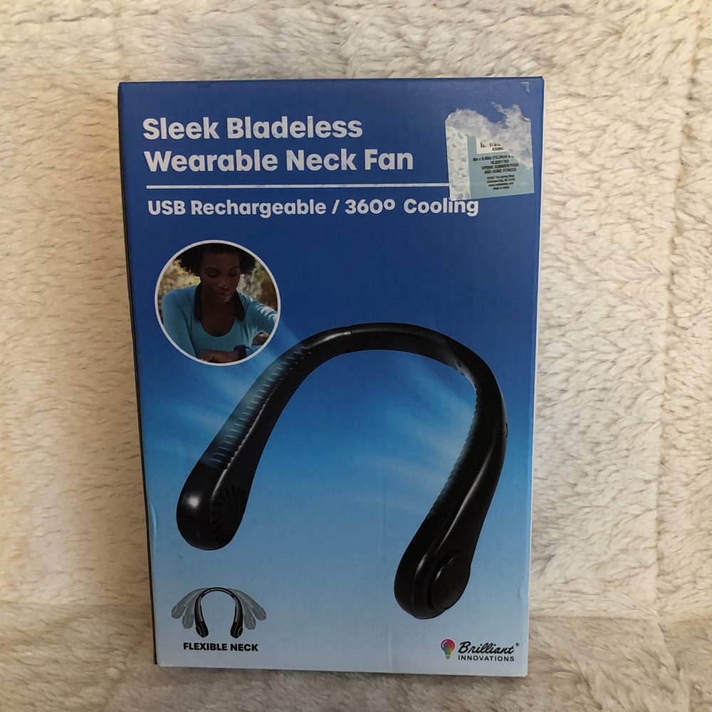 Sleek Bladeless Wearable Neck Fan - Black
